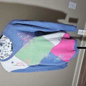 Alfred Dunner Social Butterfly Long Sleeve Sweater Women's Small NWT